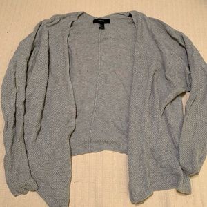 Light Grey Waffle Knit Cardigan